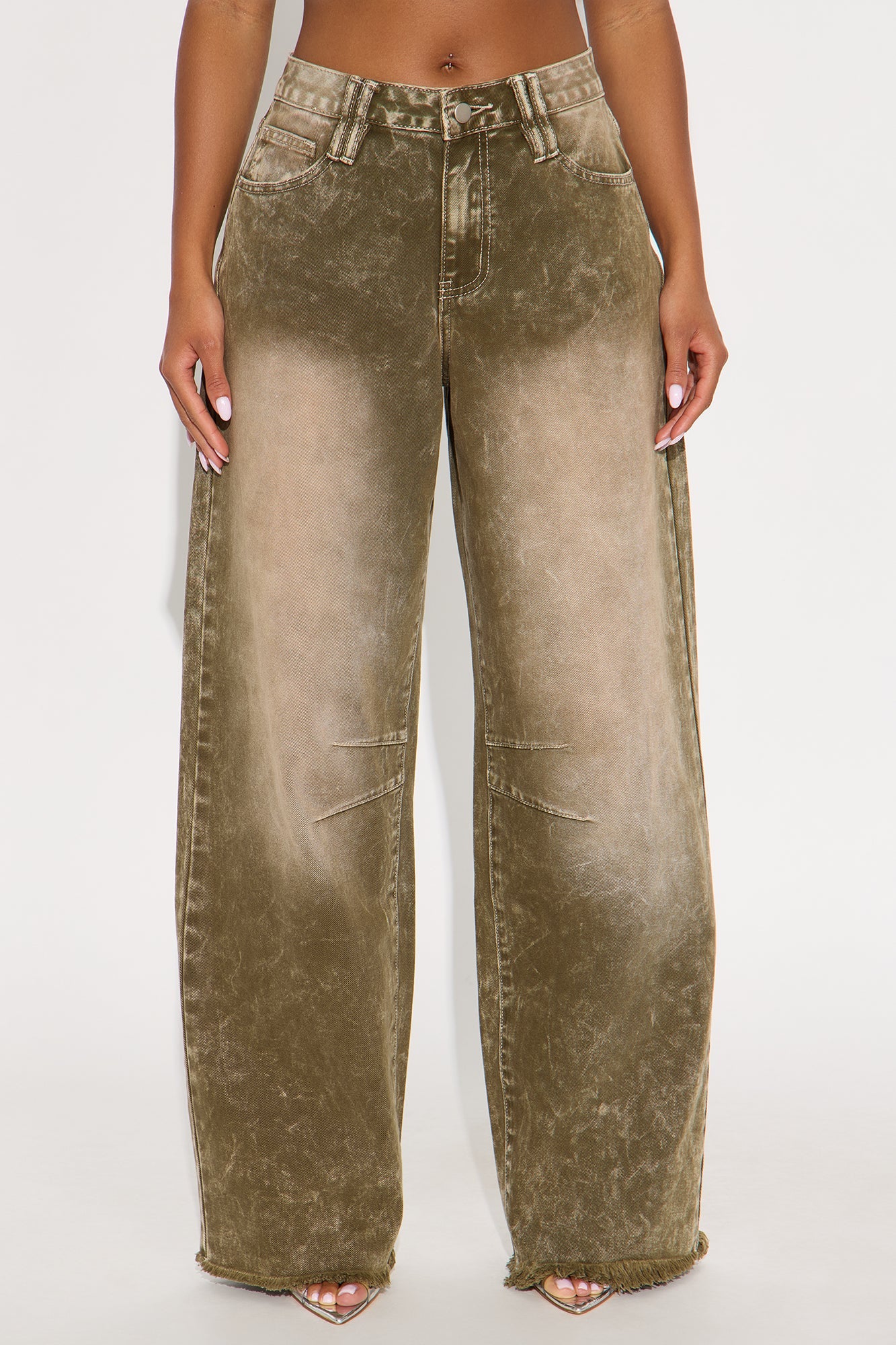 On The Horizon Straight Leg Jeans - Olive