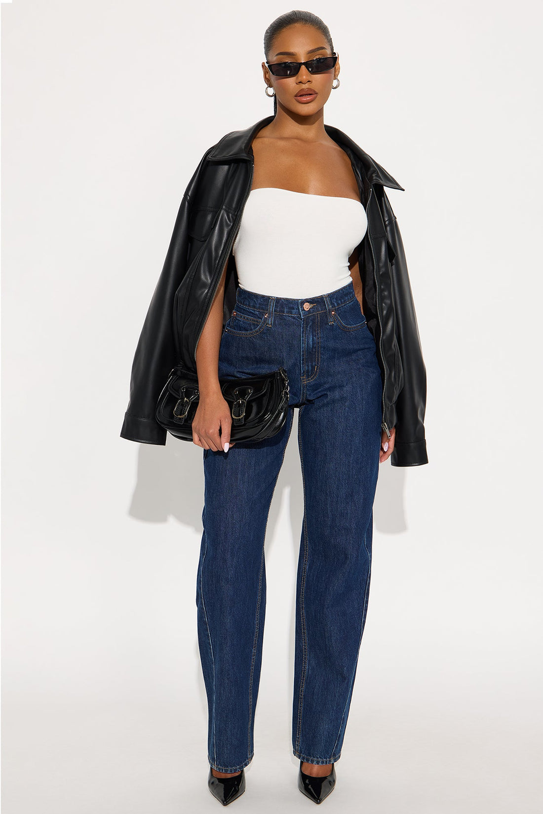 The Classic Slim Barrel Leg Jeans - Dark Wash