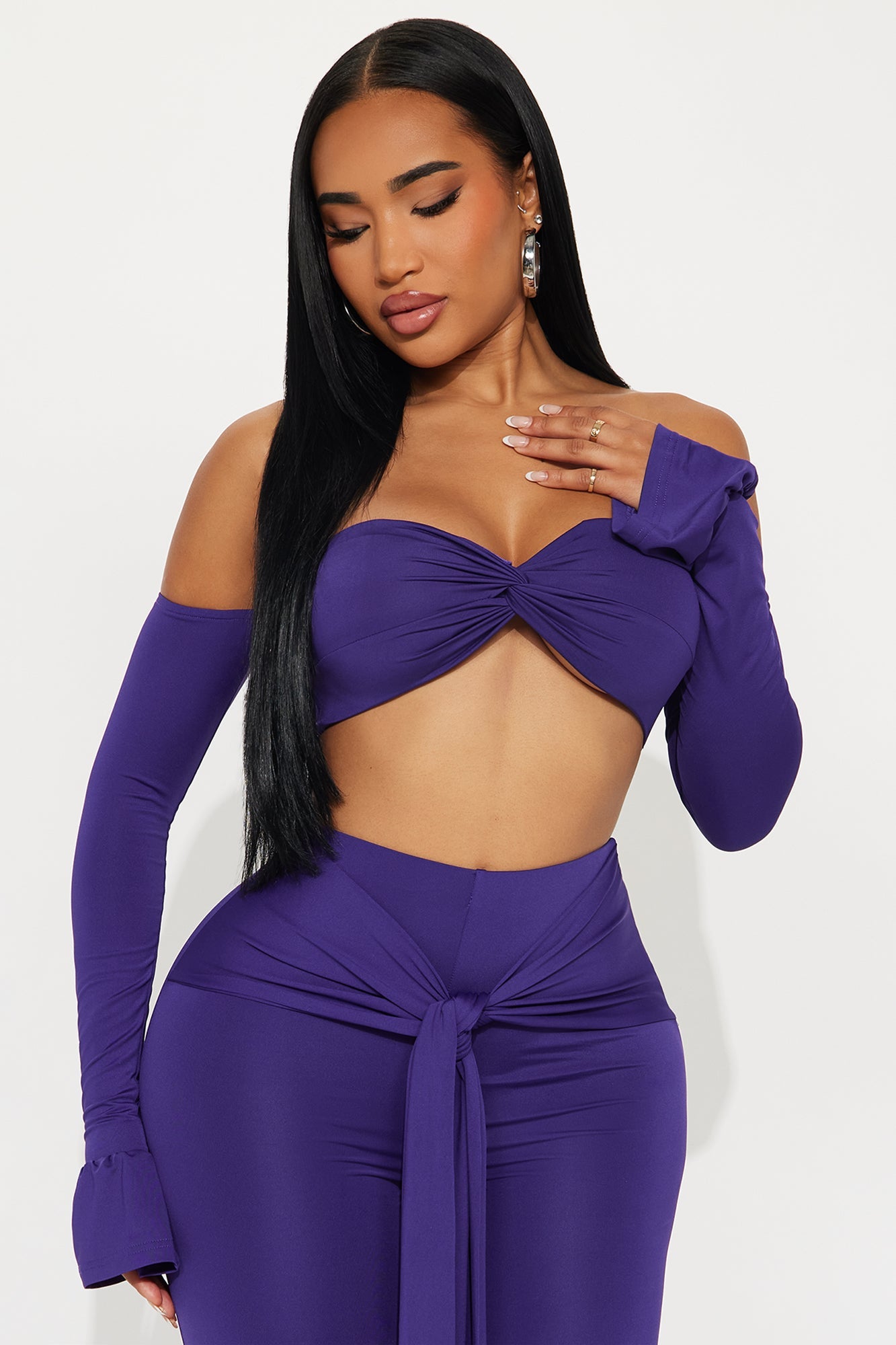 Khloe Flare Leg Jumpsuit - Plum