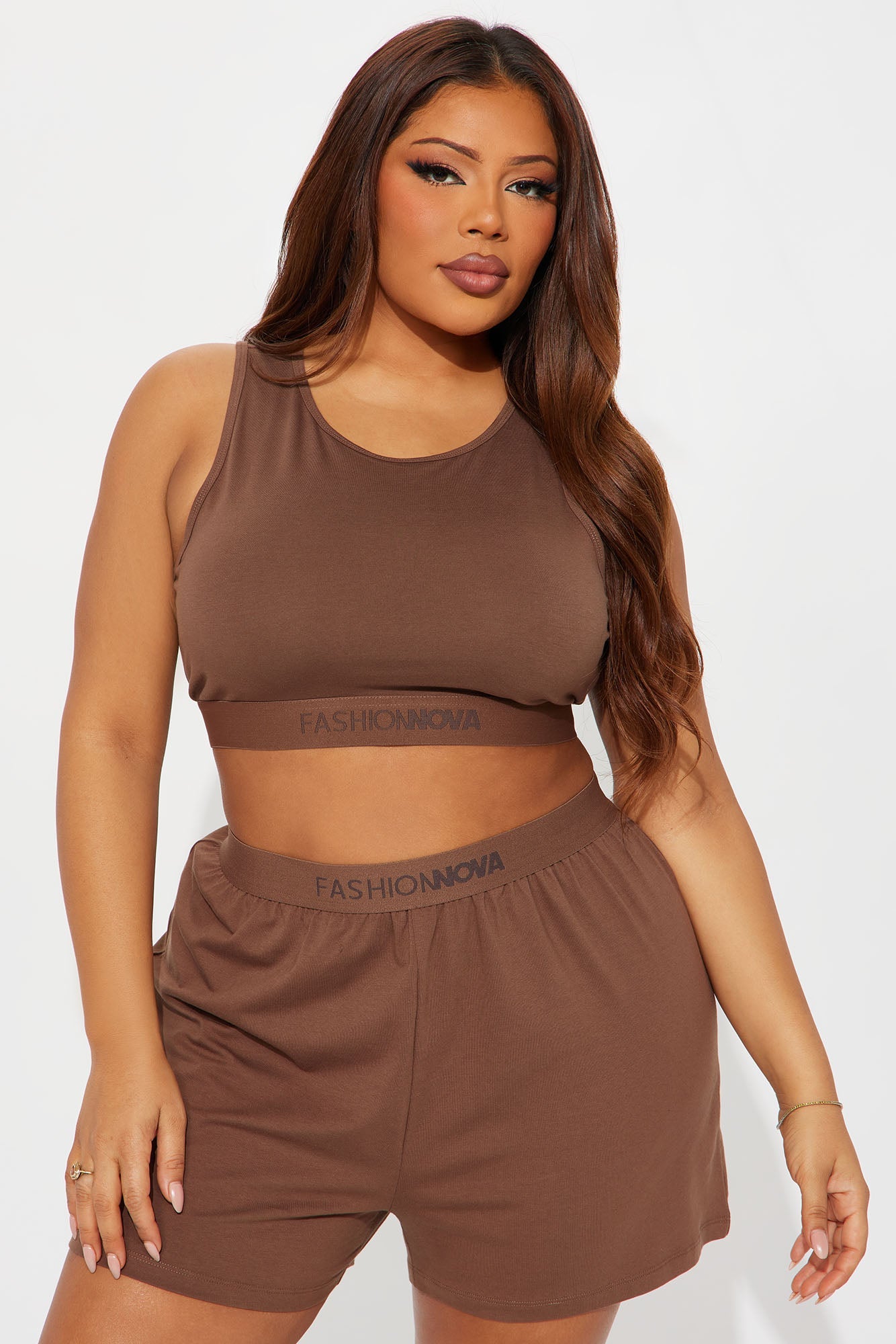 FN Mood High Neck Cotton Bra - Chocolate