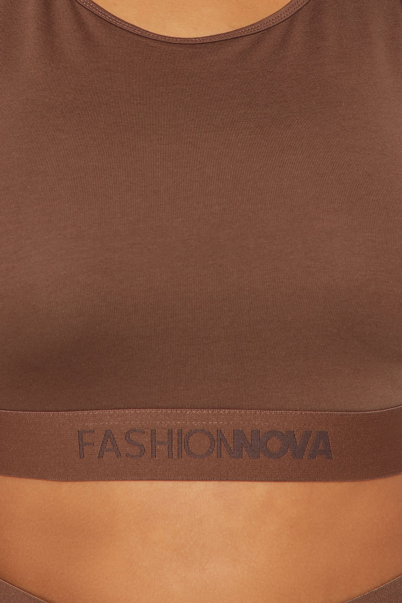 FN Mood High Neck Cotton Bra - Chocolate