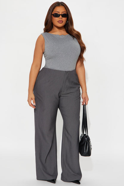 Collette Sleeveless Twist Top - Heather Grey