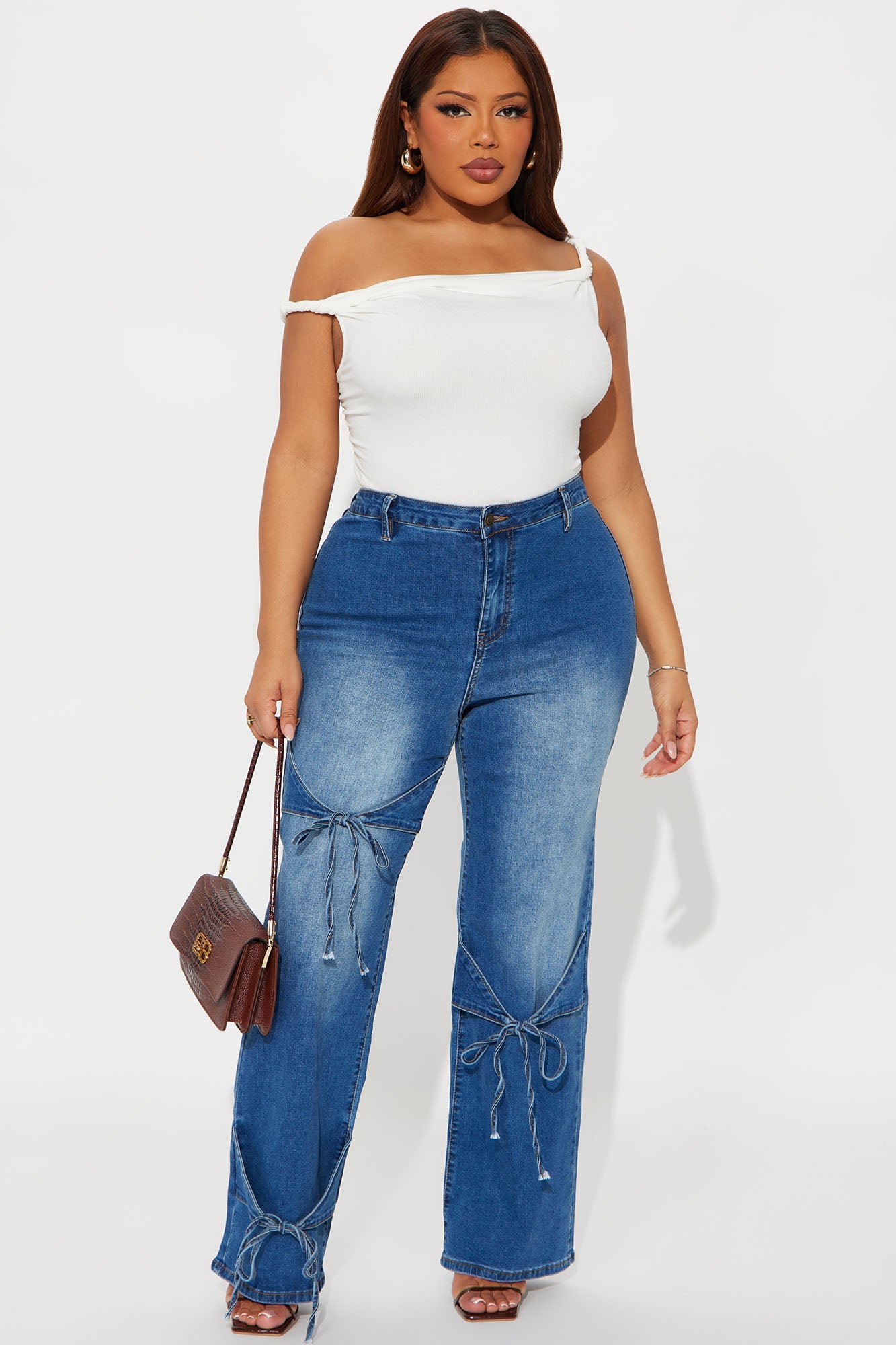 Ingrid Off Shoulder Ribbed Top - Ivory