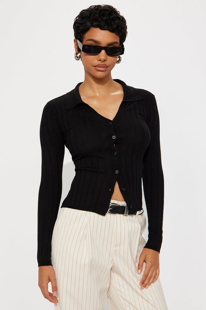 Bring Me Coffee Cardigan - Black