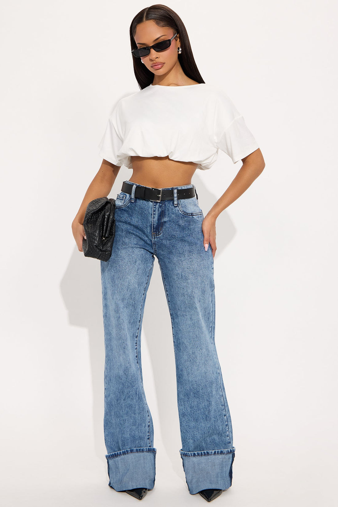 Tall On My Radar Cuffed Straight Leg Jeans - Medium Wash
