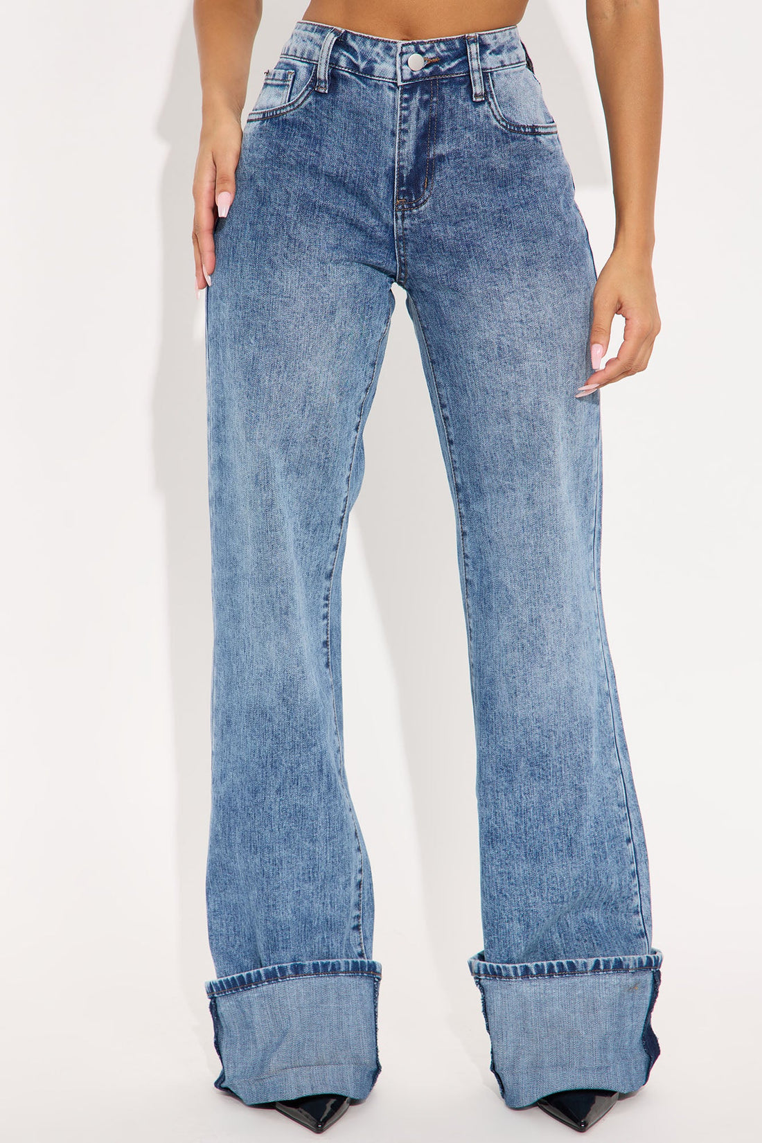Tall On My Radar Cuffed Straight Leg Jeans - Medium Wash