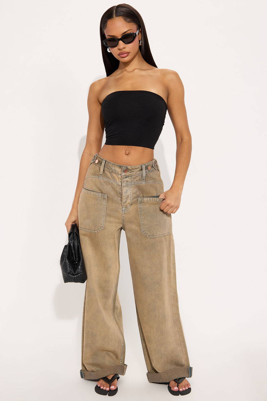 West End Tinted Rolled Cuff Jeans - Copper