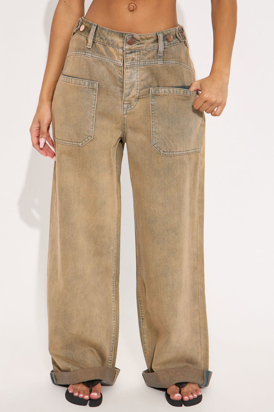 West End Tinted Rolled Cuff Jeans - Copper