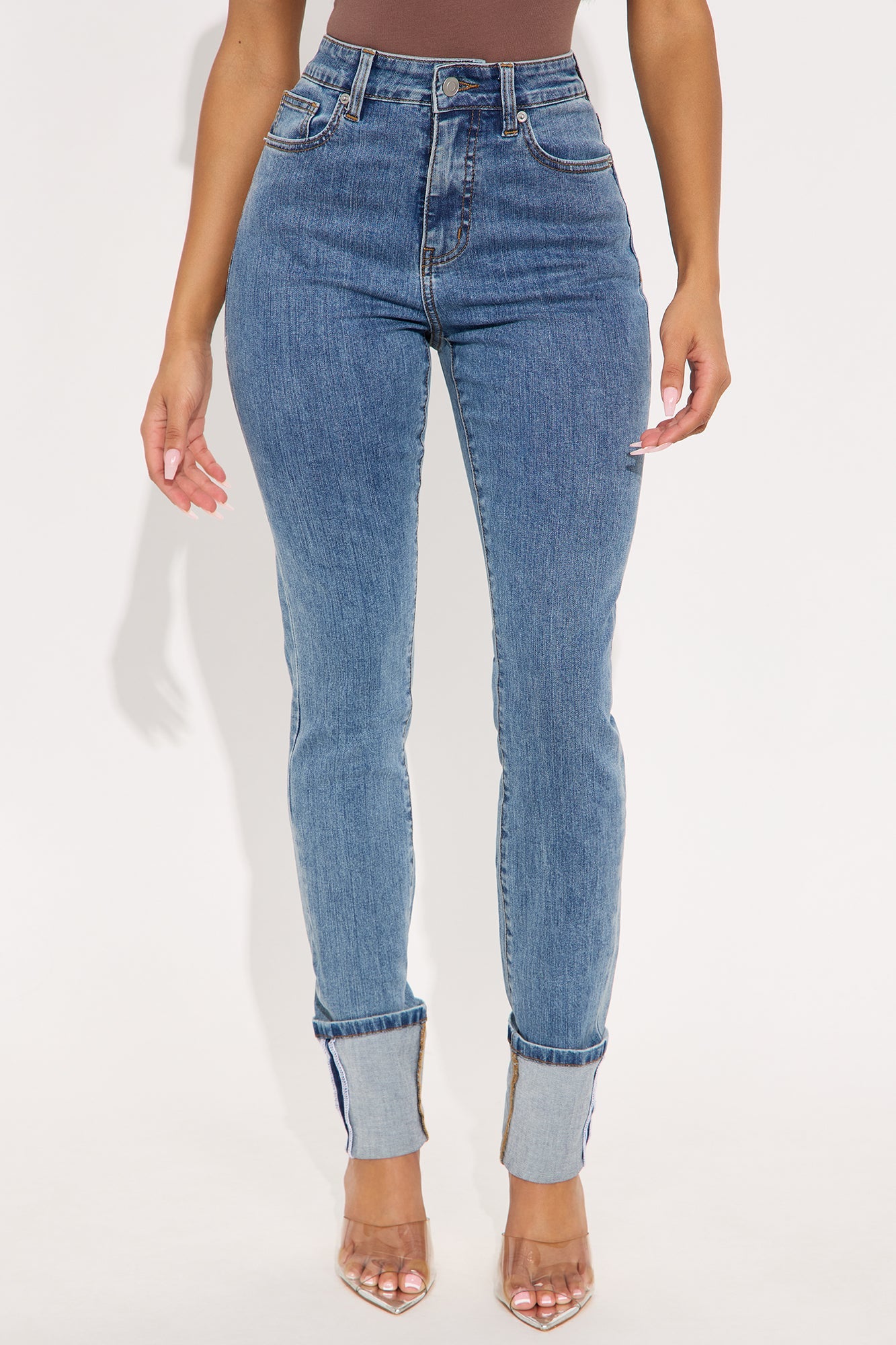 Unforgettable Cuffed Skinny Jeans - Medium Wash