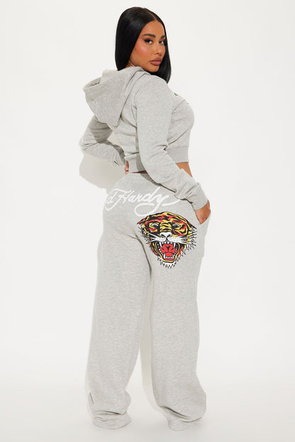 Ed Hardy Tiger Pant Set - Heather Grey