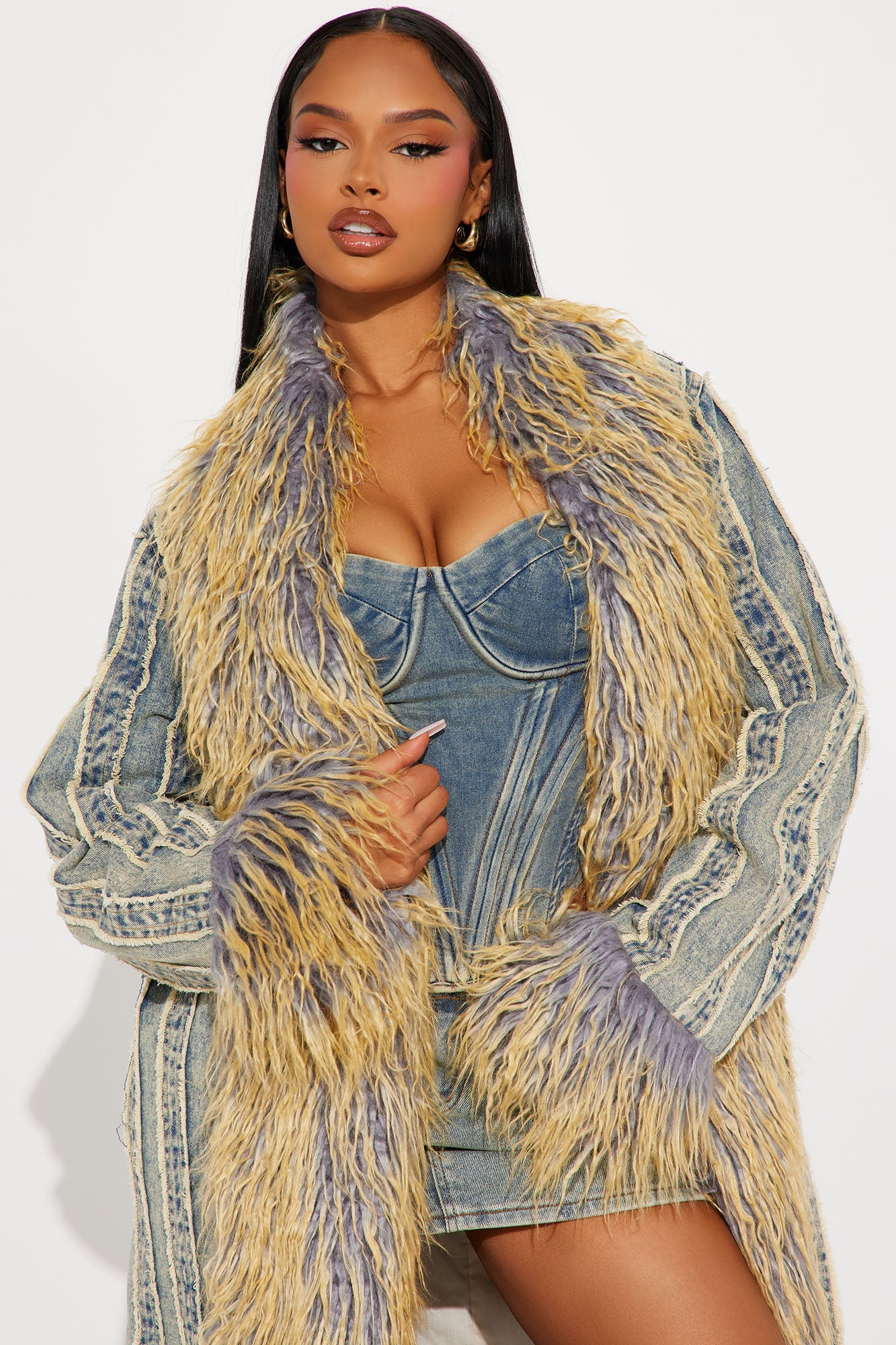 Love Me Not Washed Denim Coat - Vintage Wash
