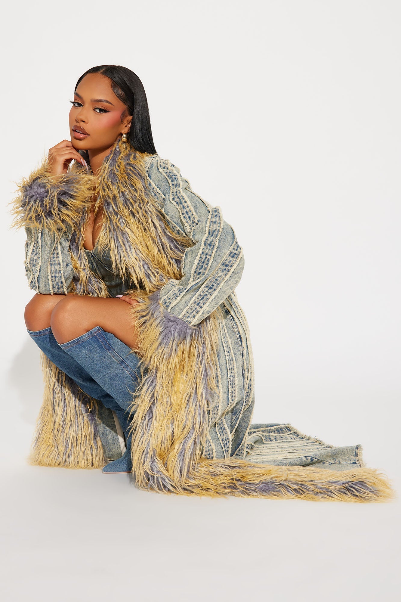 Love Me Not Washed Denim Coat - Vintage Wash
