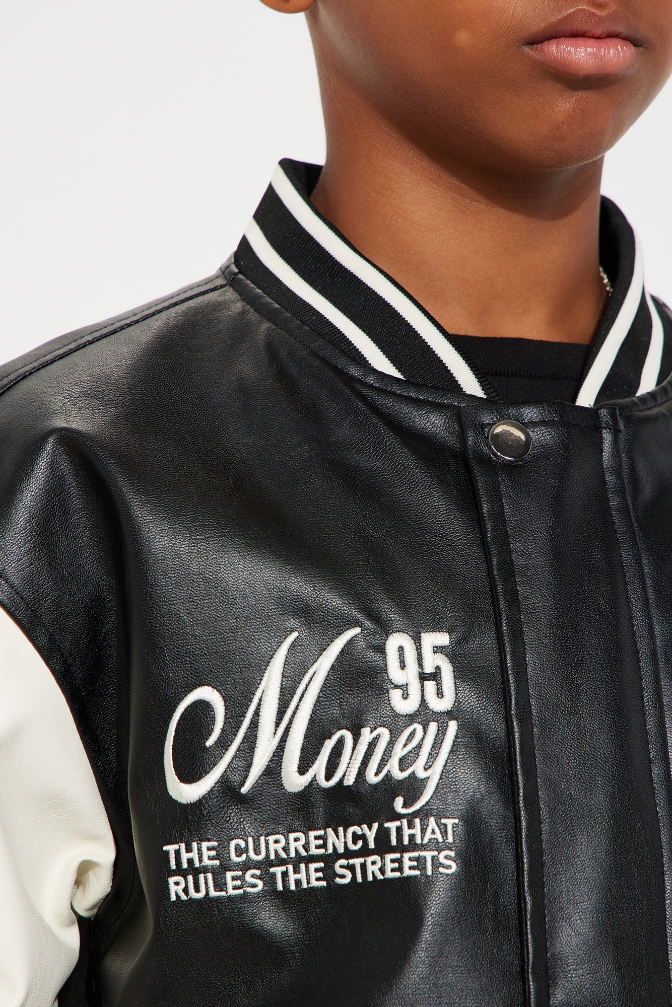 Mini Star Athlete Varsity Jacket - Black/White