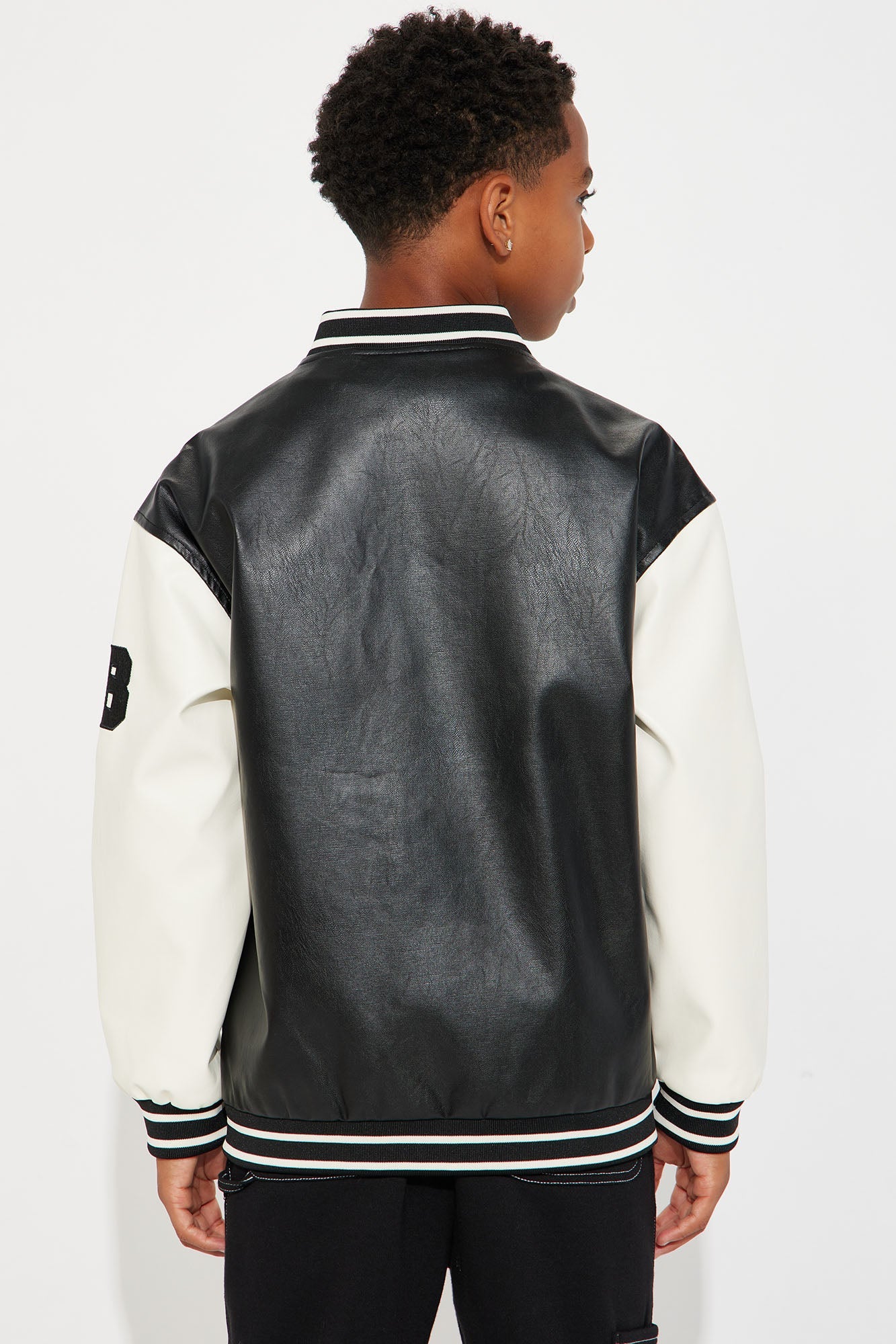 Mini Star Athlete Varsity Jacket - Black/White