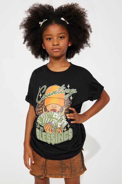 Mini Counting My Blessings Tee - Black