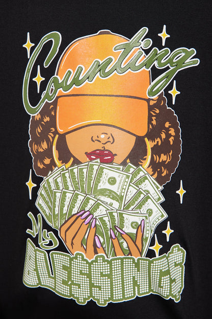Mini Counting My Blessings Tee - Black