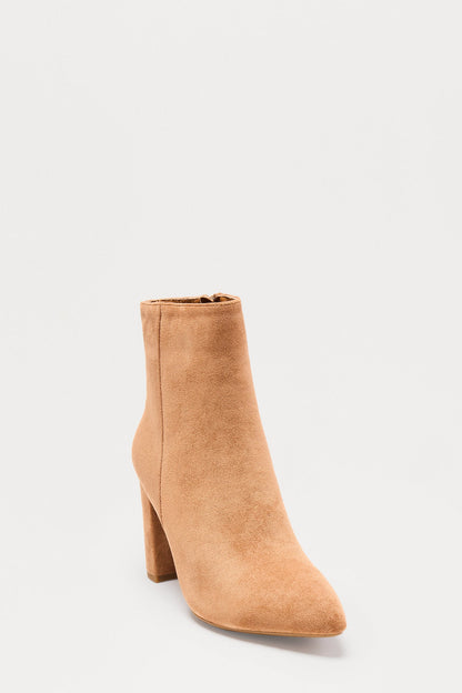 Park Faux Suede Booties - Camel