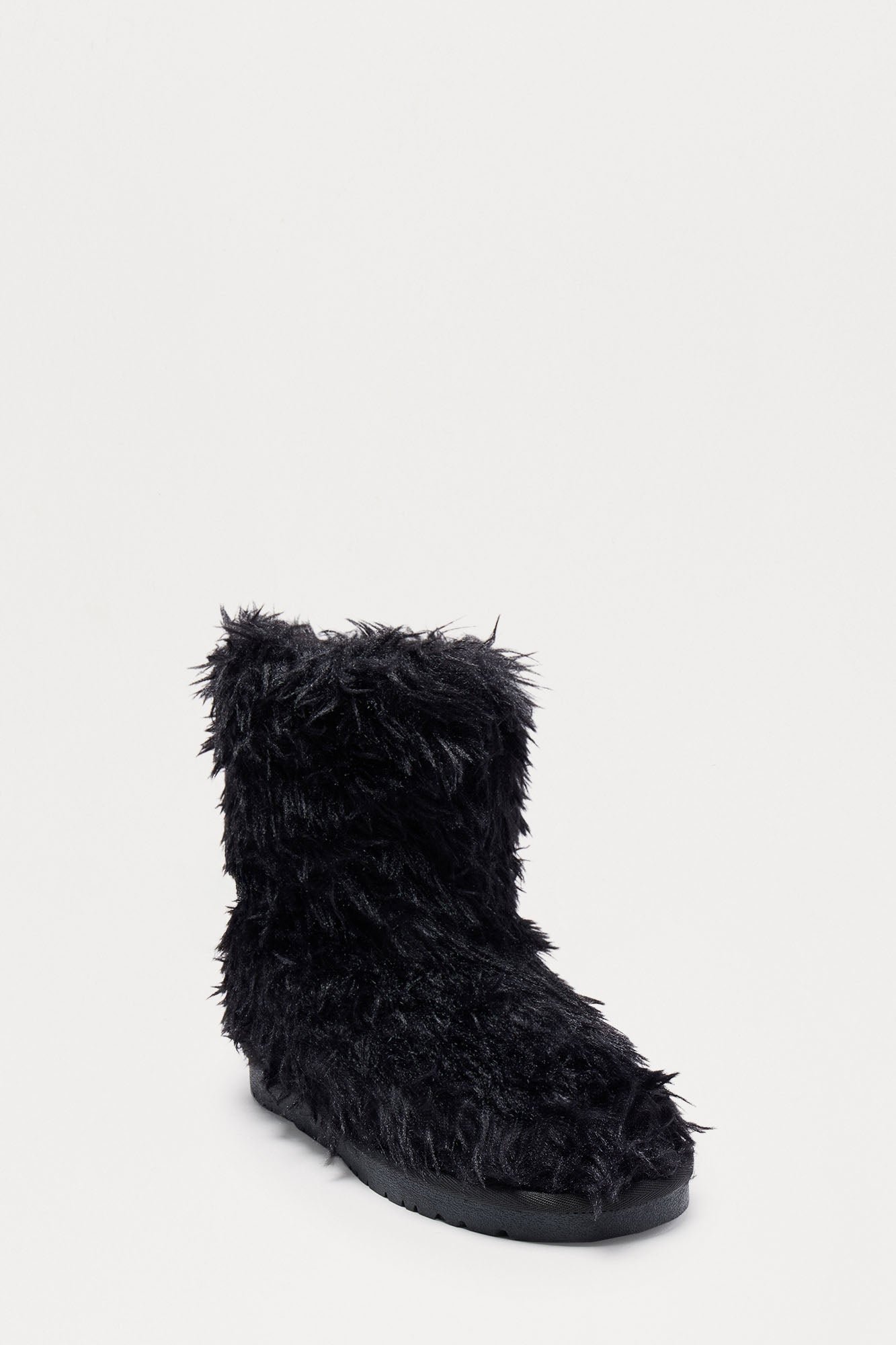 Yetti Faux Fur Booties - Black