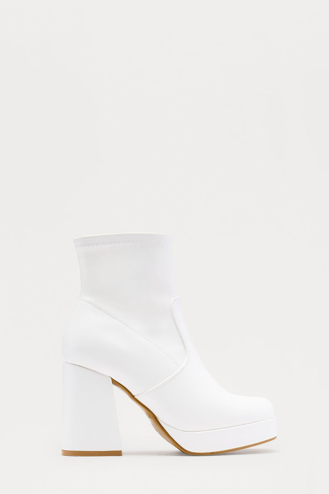 Rebel Platform Booties - White