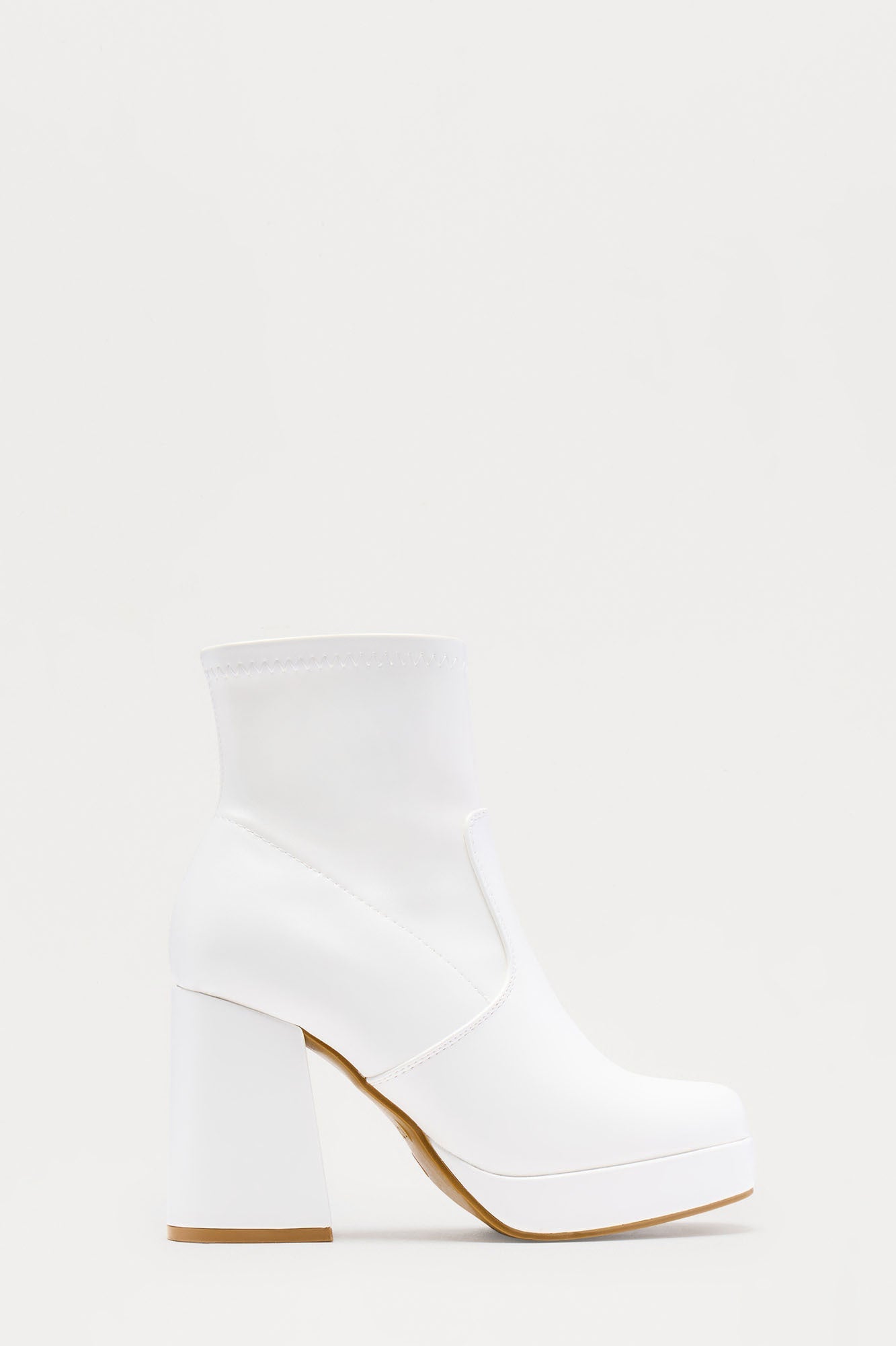 Rebel Platform Booties - White