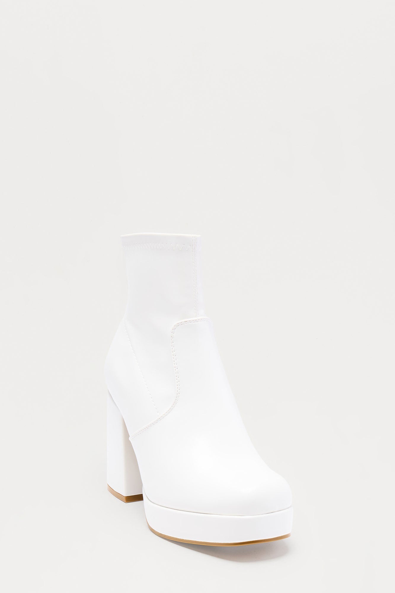 Rebel Platform Booties - White