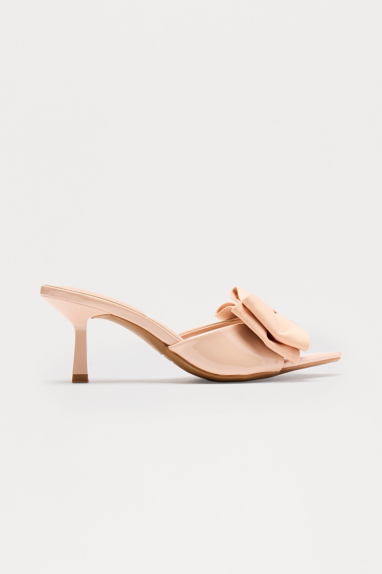 Susie Bow Faux Patent Mules - Nude