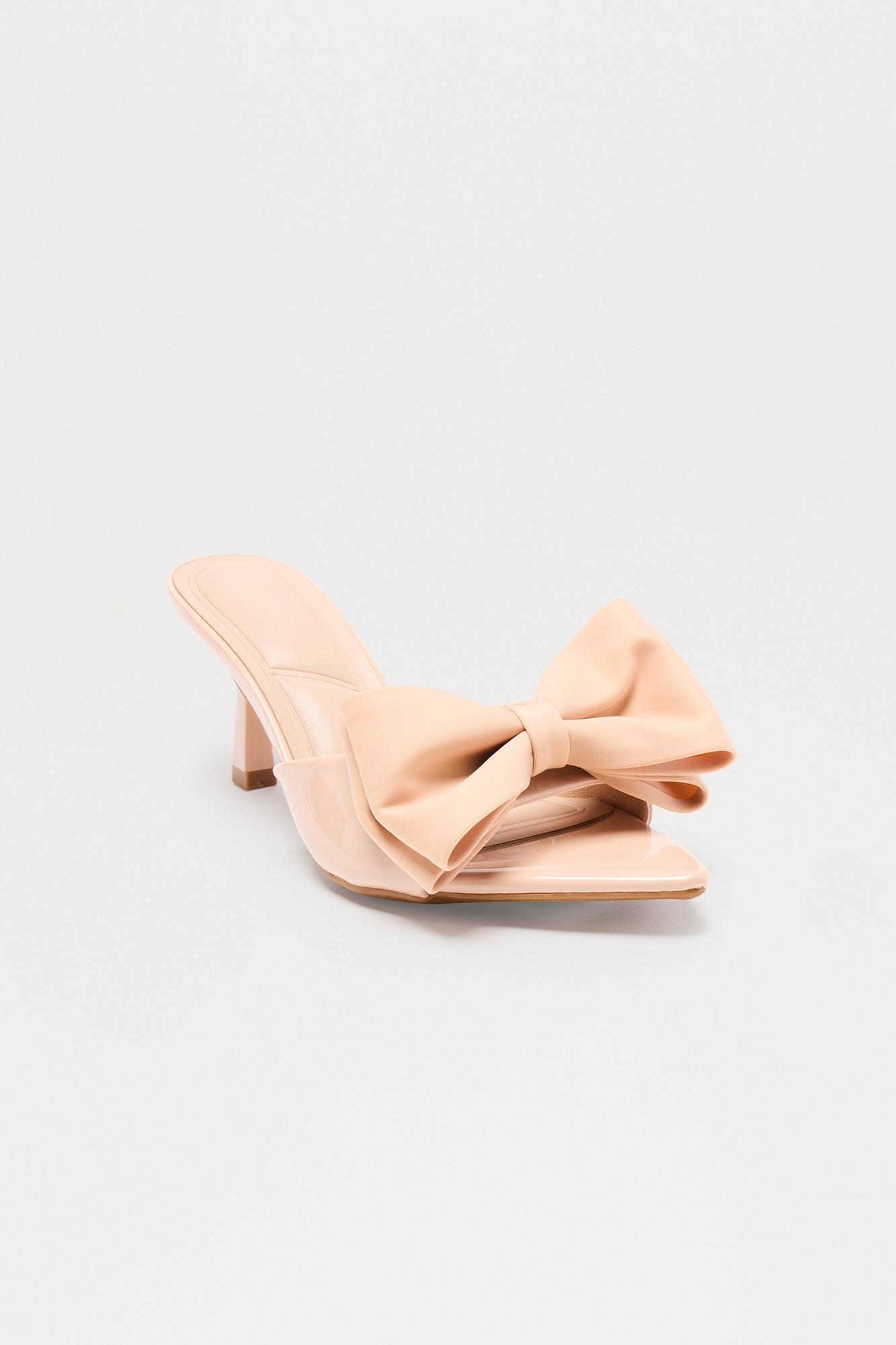 Susie Bow Faux Patent Mules - Nude