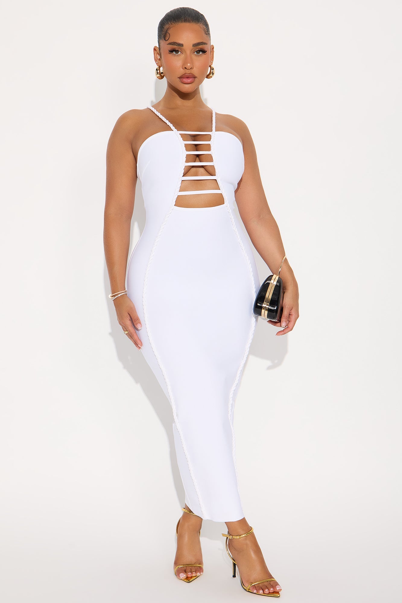 Pleasing You Bandage Midi Dress - White