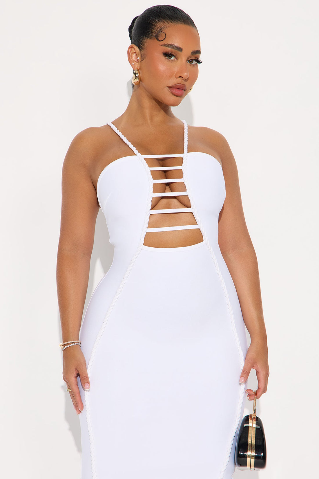 Pleasing You Bandage Midi Dress - White