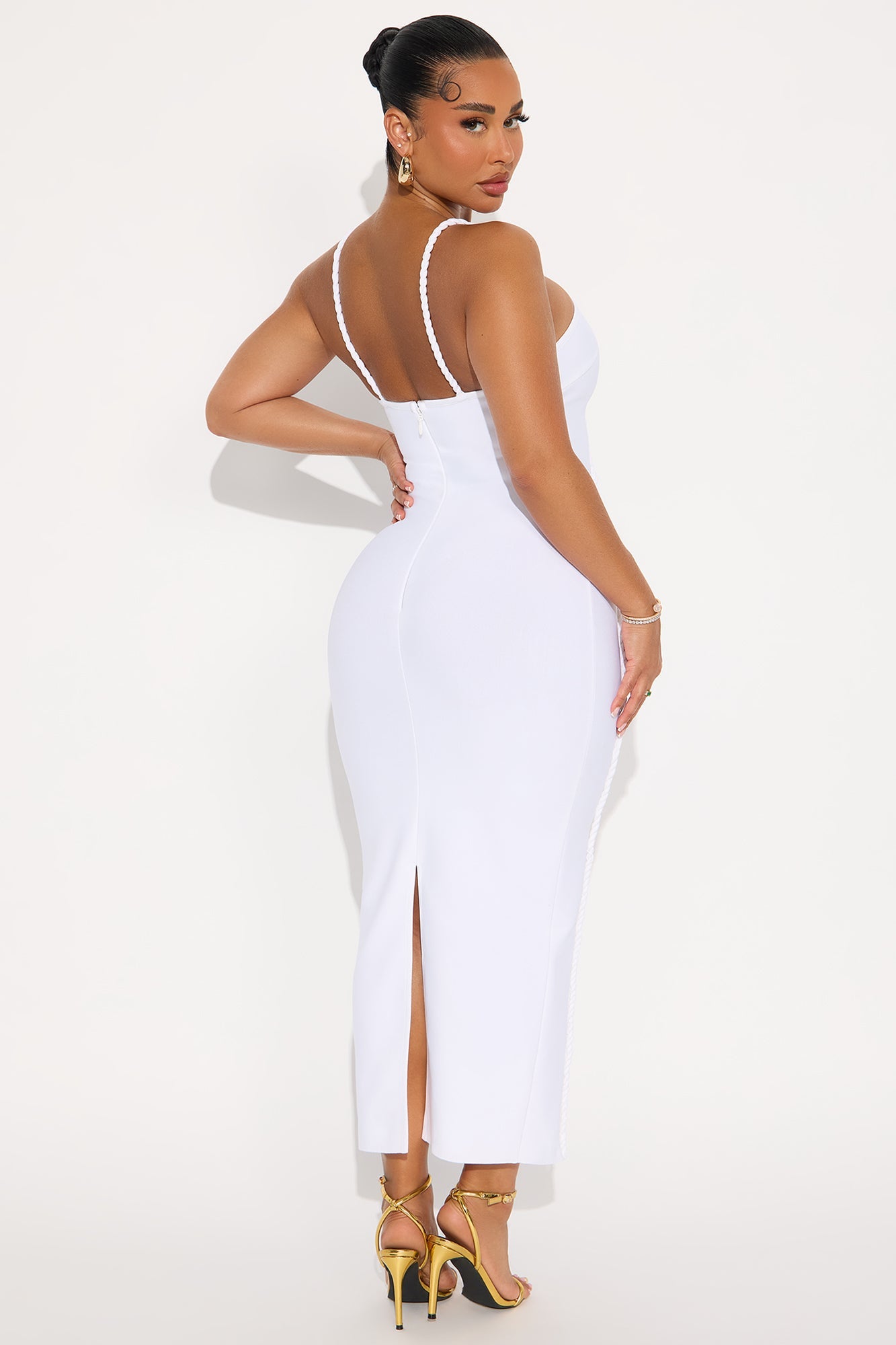 Pleasing You Bandage Midi Dress - White