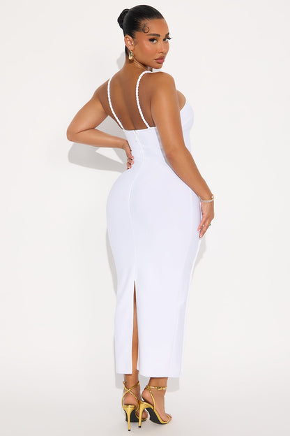 Pleasing You Bandage Midi Dress - White