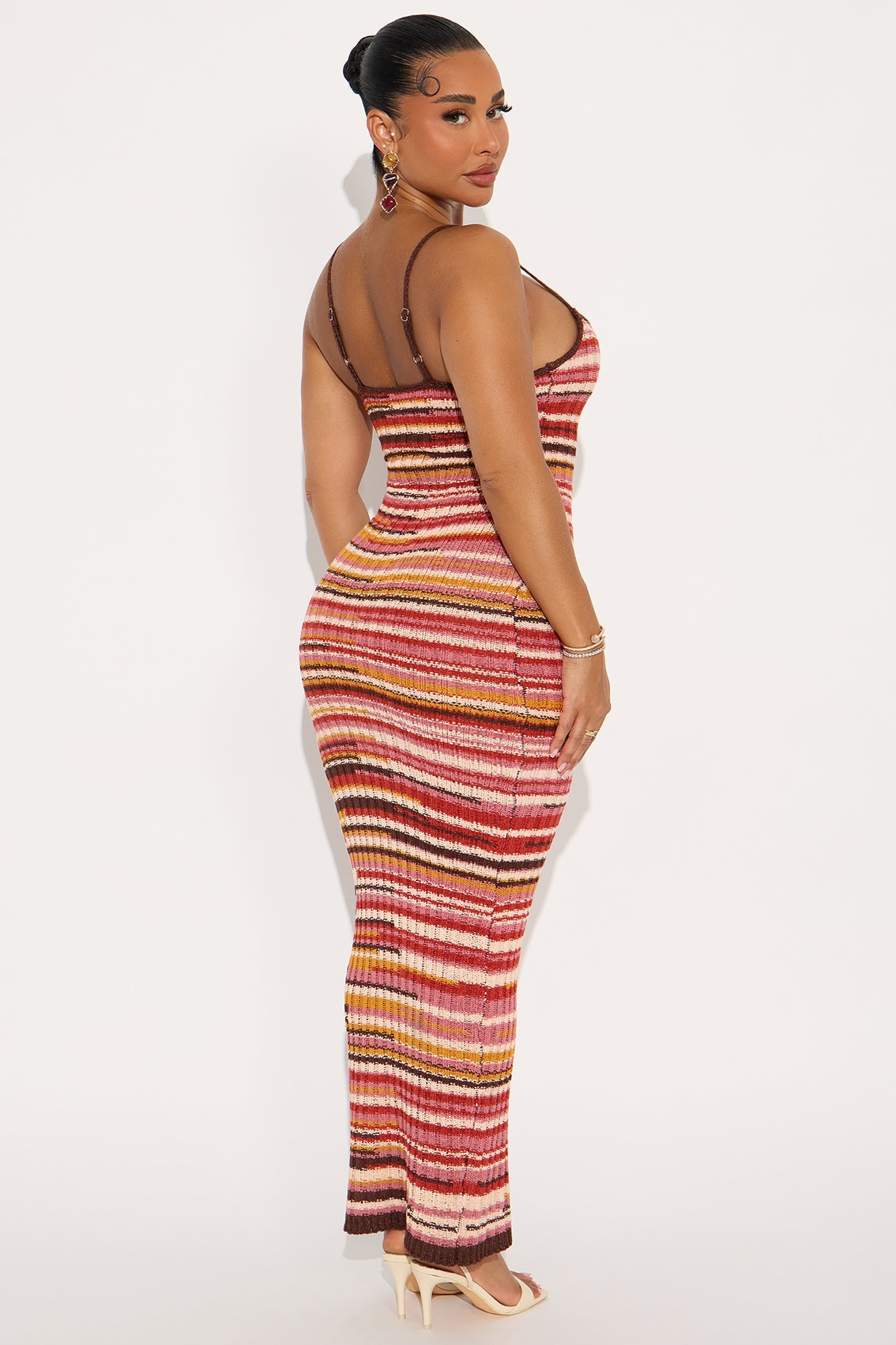 Astrid Crochet Maxi Dress - Orange/combo