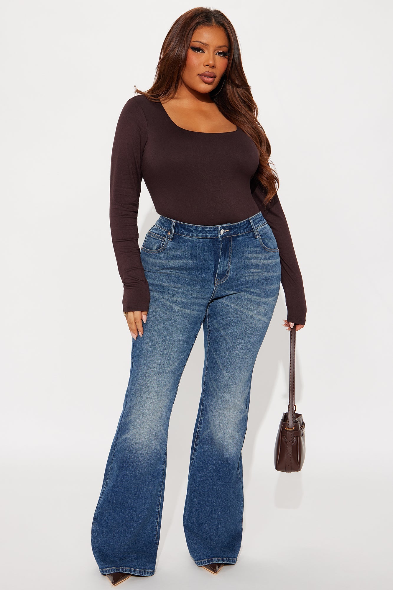 Forever Stretch Low Rise Flare Jeans - Dark Wash