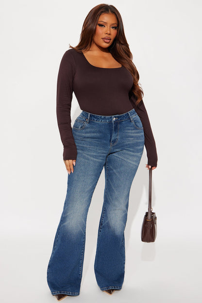 Forever Stretch Low Rise Flare Jeans - Dark Wash