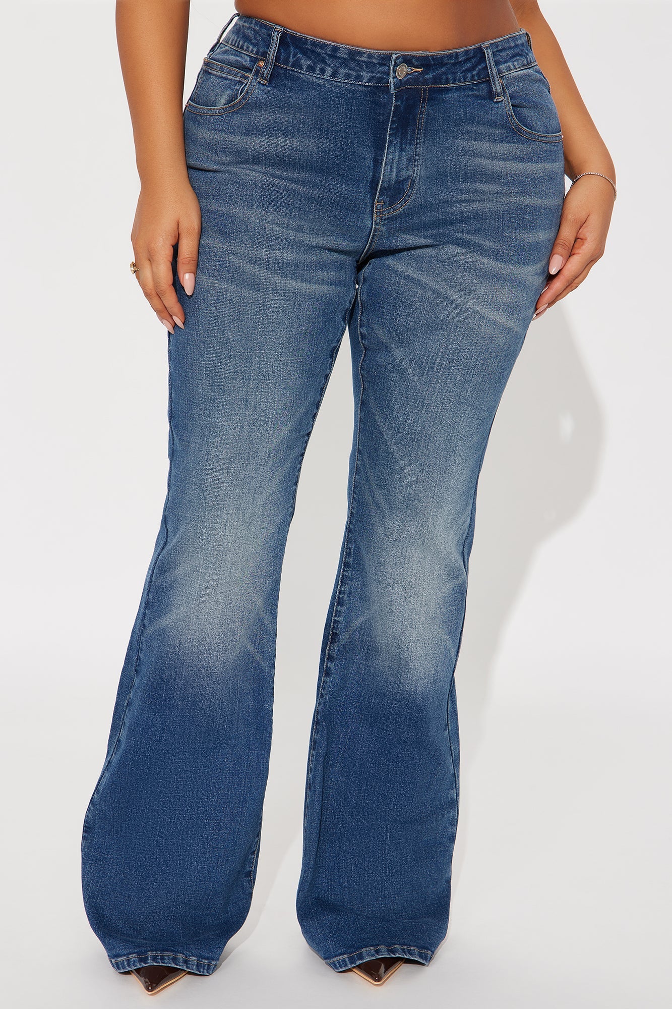 Forever Stretch Low Rise Flare Jeans - Dark Wash