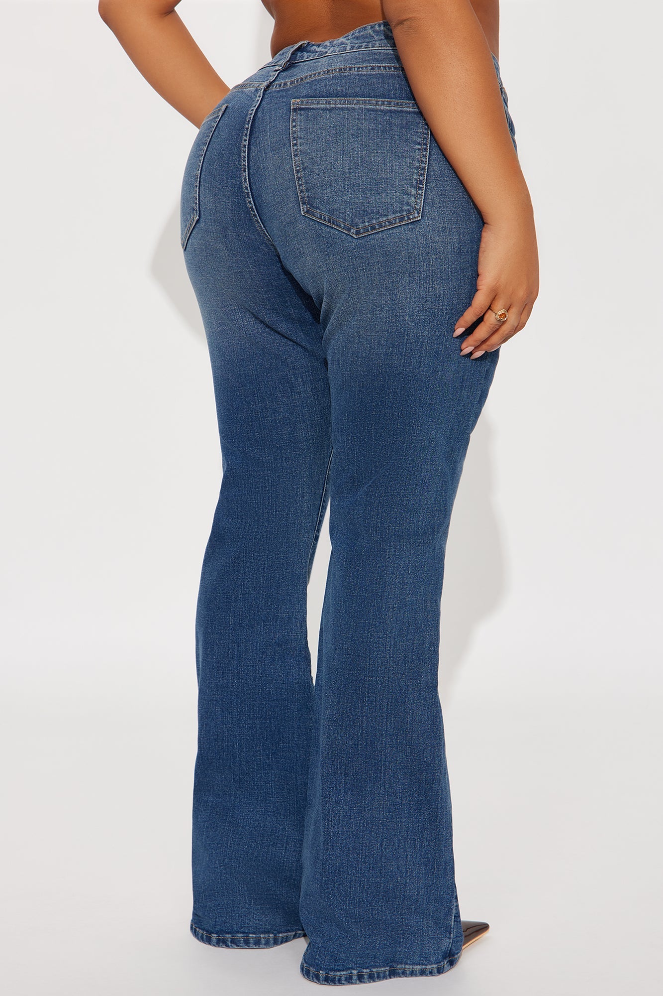 Forever Stretch Low Rise Flare Jeans - Dark Wash