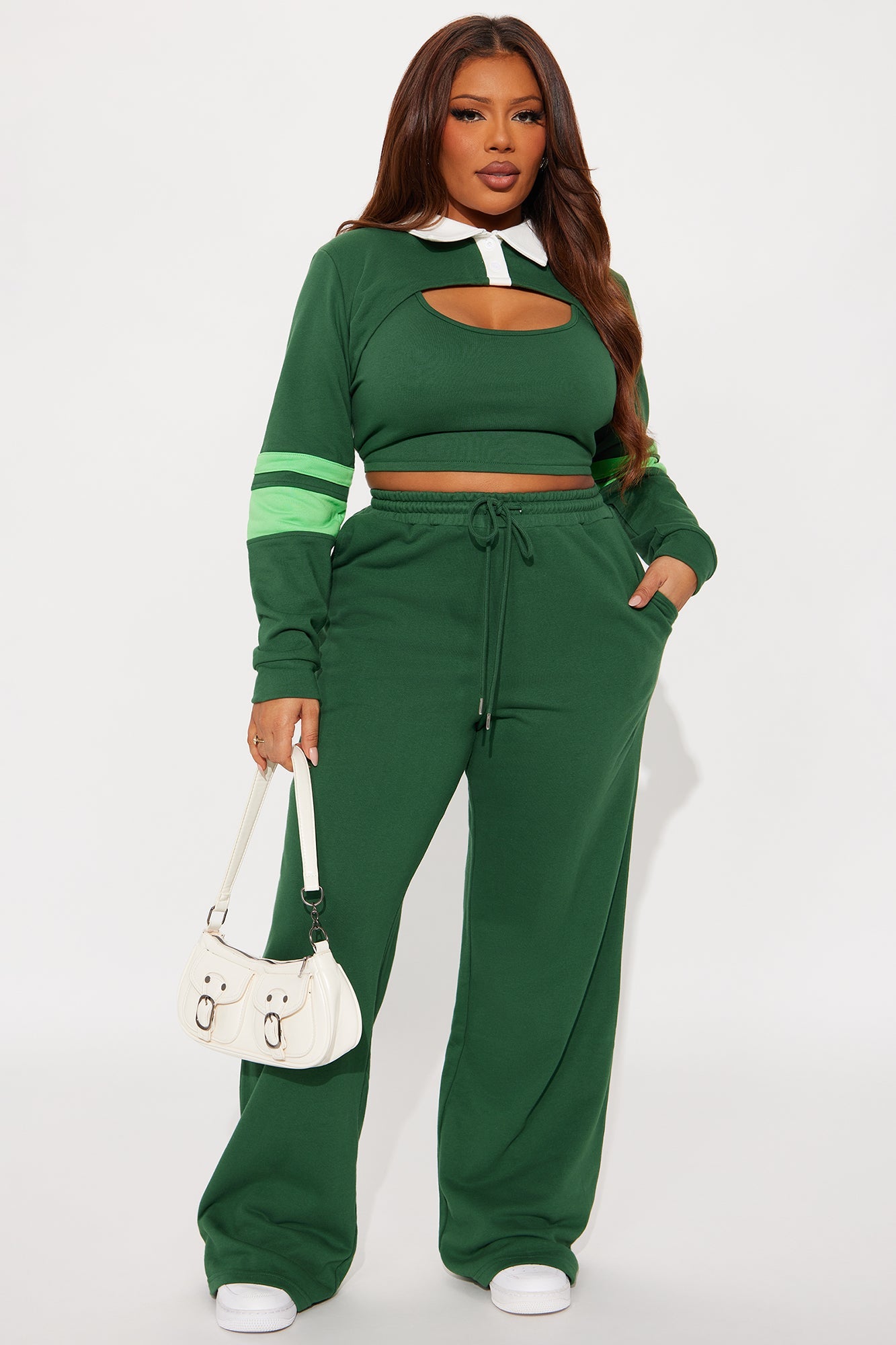 Academia Polo 3 Piece Sweatsuit Set - Green