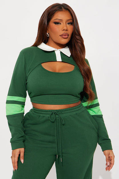 Academia Polo 3 Piece Sweatsuit Set - Green
