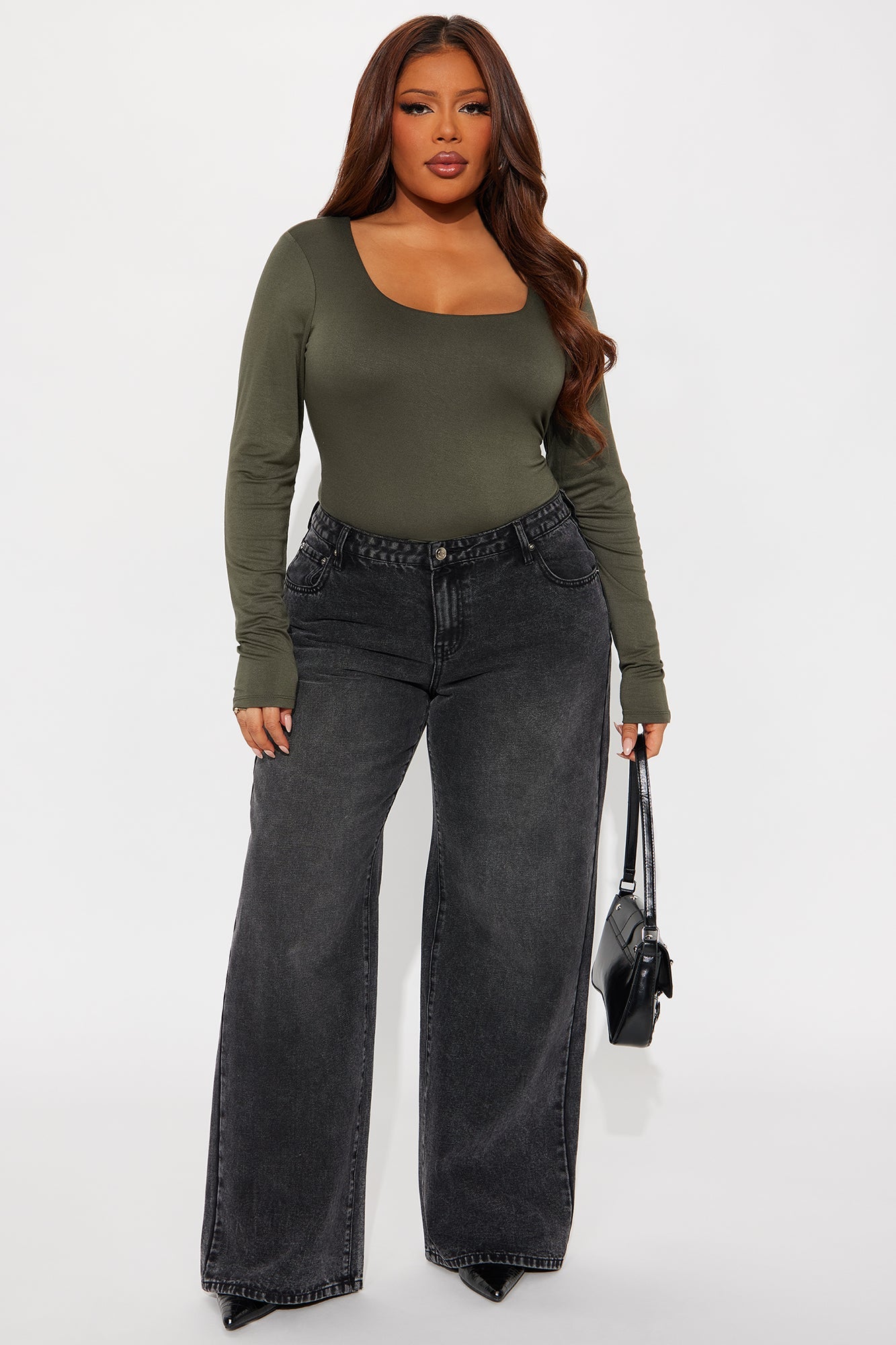 Yasmeen Square Neck Top - Olive