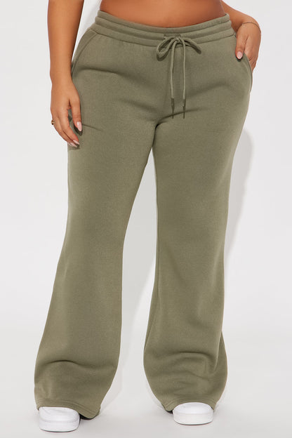 Candice Petite Lounge Flare Pant - Olive