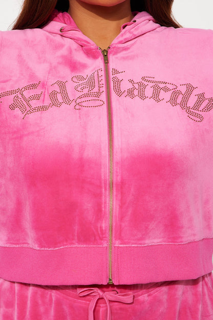 Ed Hardy Tattoo Eagle Velour Pant Set - Pink