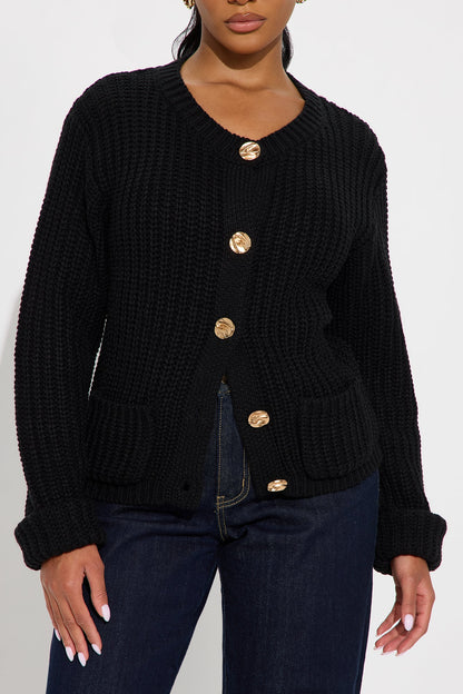 Bring Me Hot Cocoa Cardigan - Black