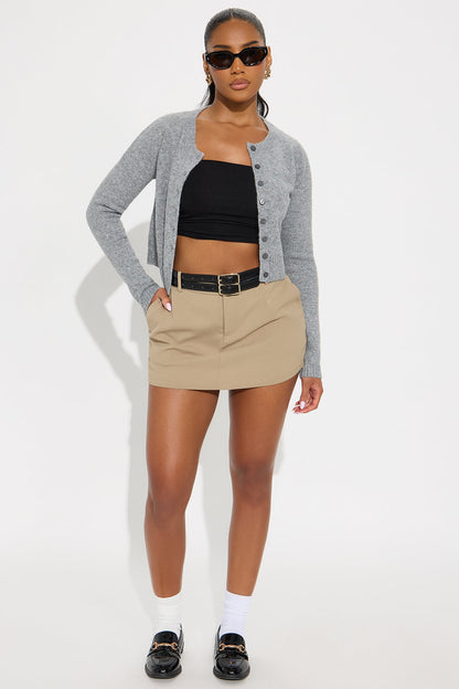 Sweet Sensation Cropped Cardigan - Grey