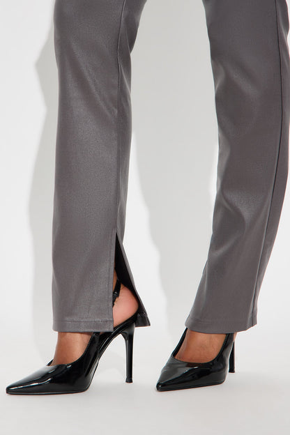 Gia Faux Leather Skinny Pant - Charcoal