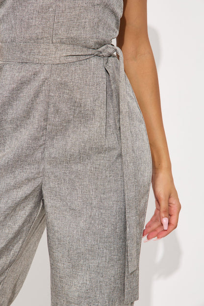 Ingrid Linen Jumpsuit - Taupe