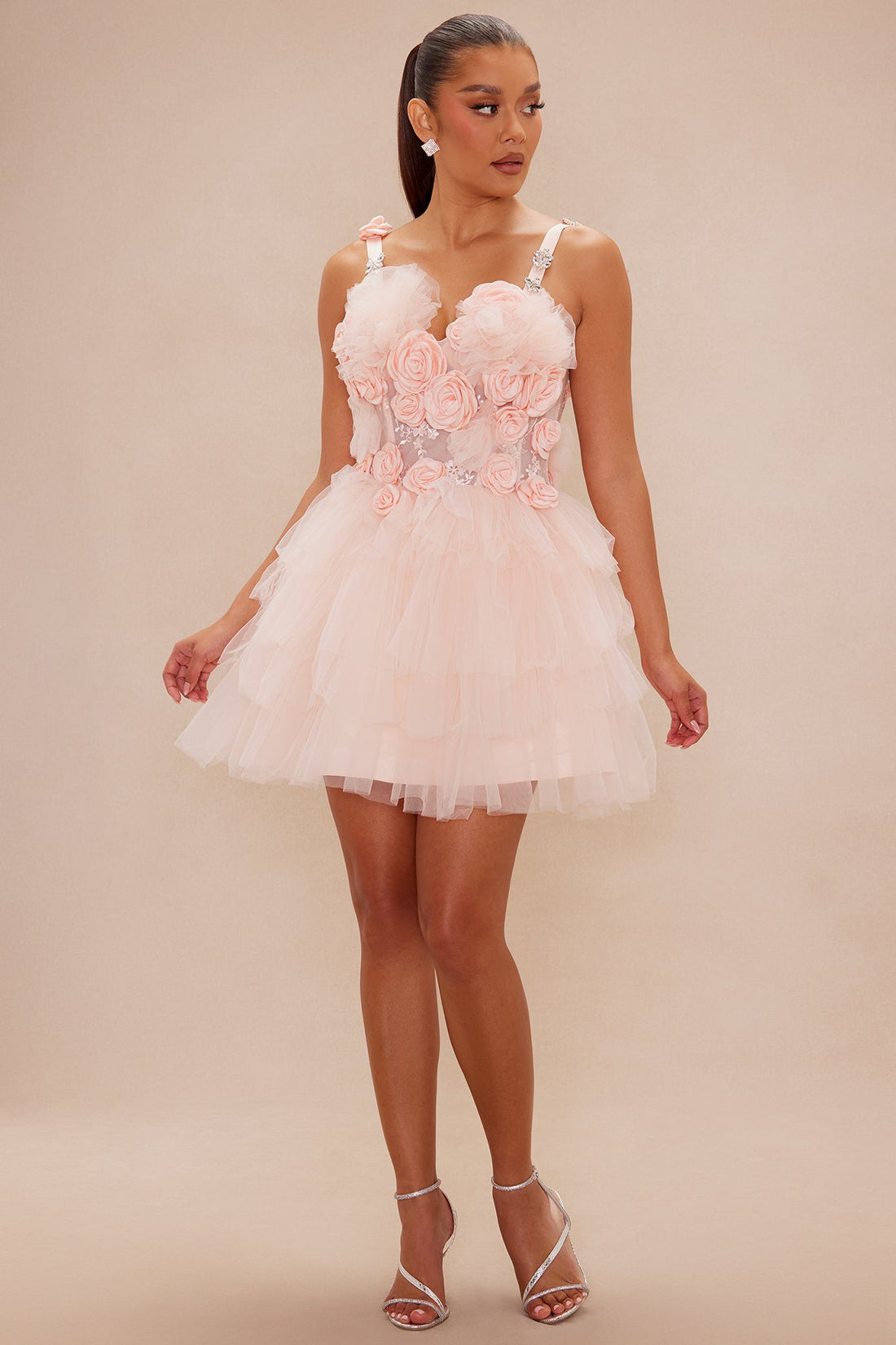 Colette Tulle Mini Dress - Blush