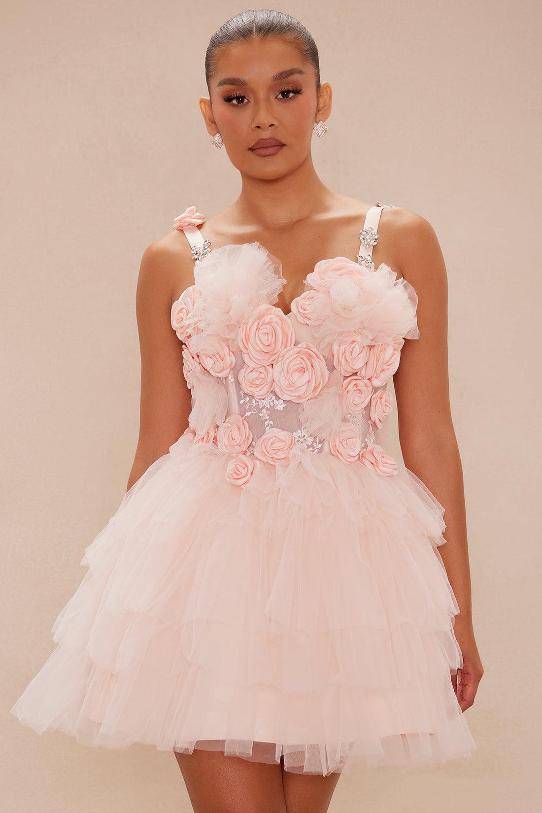 Colette Tulle Mini Dress - Blush