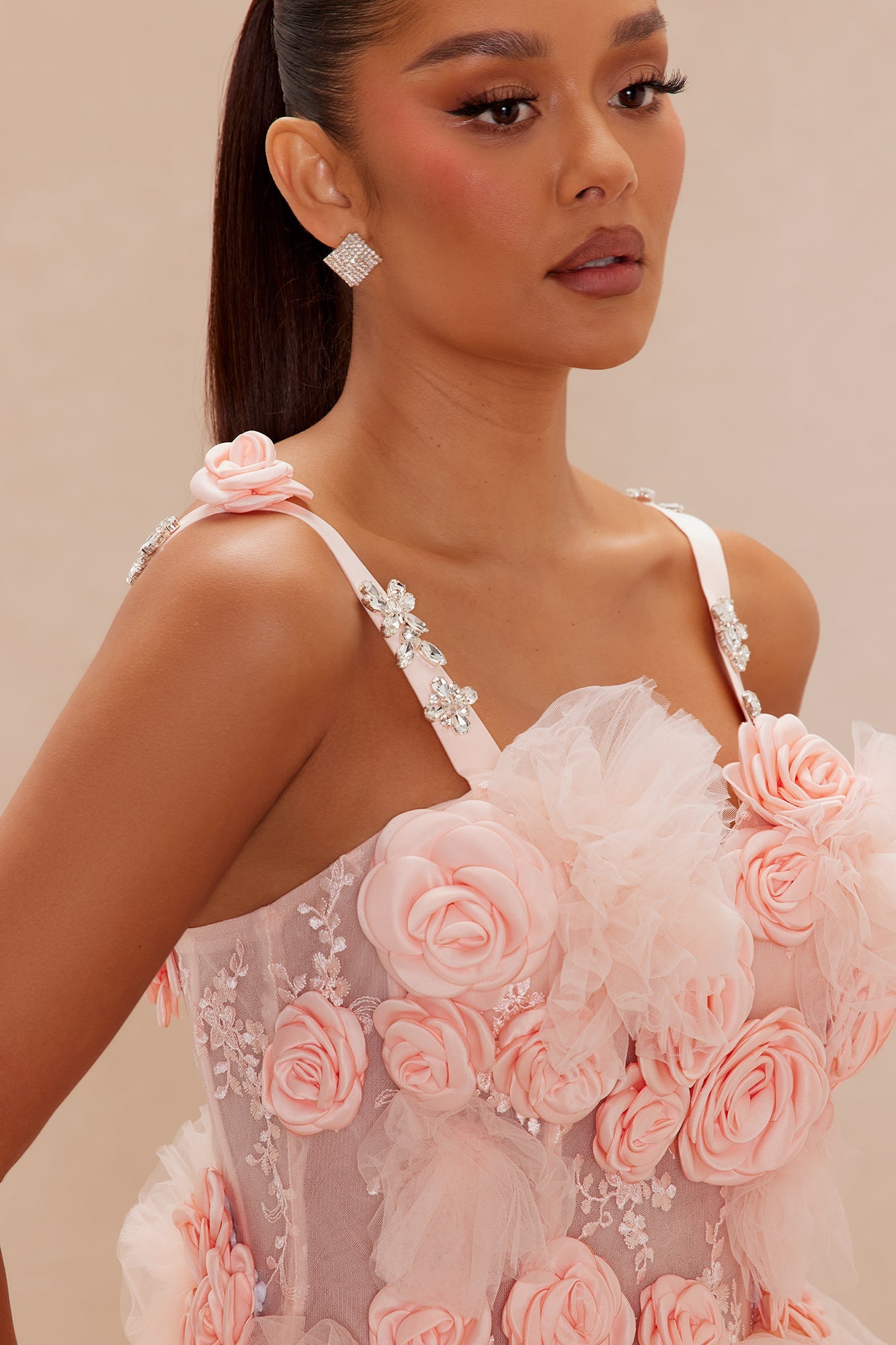 Colette Tulle Mini Dress - Blush