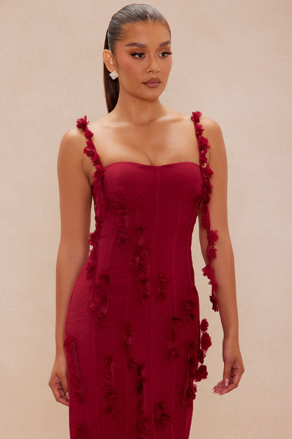 Harmony Floral Maxi Dress - Wine