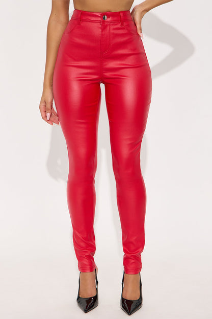 Sammie High Rise Pants - Red